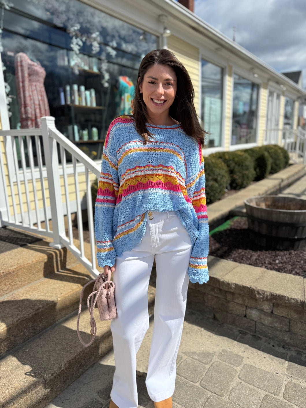 BLUE MULTI SUMMER LIGHT SWEATER