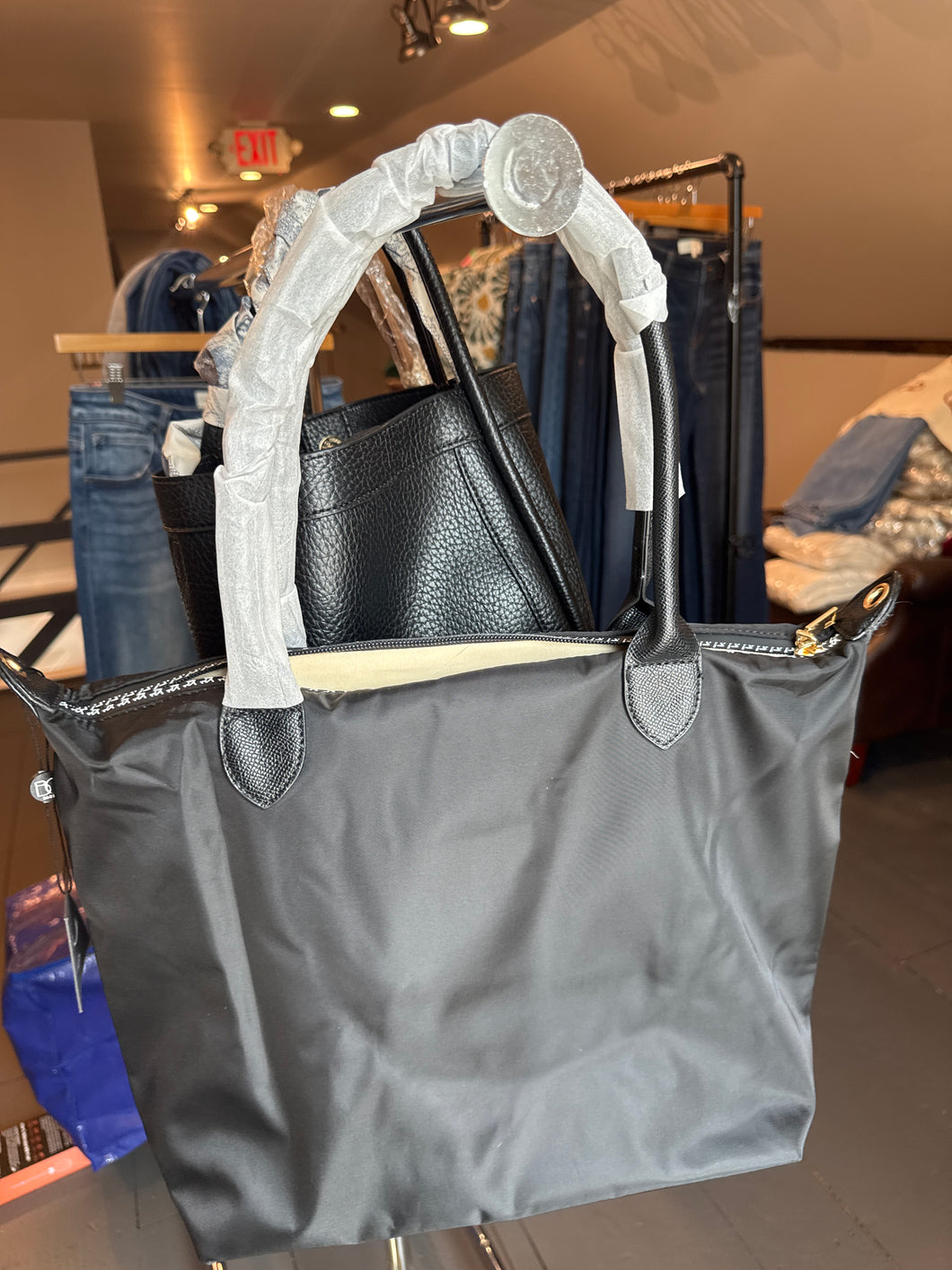 Nylon Crossbody Bag in Black