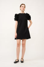 Black Cocktail Dress with flower Sleeve