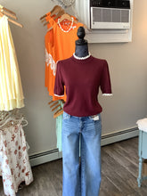 Lace Trim Soft Knit Short Sleeve
