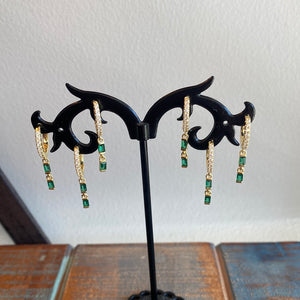 Mini Emerald Charm Earring