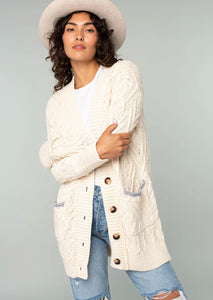 Oversized Cable Button up Cardigan