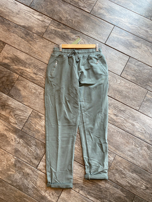 PULL ON OLIVE JOGGERS