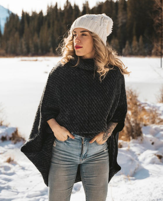 Raw Hem Poncho