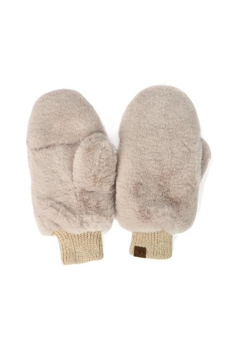 CC Sherpa Touchscreen Accessible Mittens- Beige