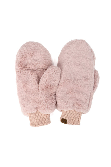 CC Sherpa Touchscreen Accessible Mittens- Rose