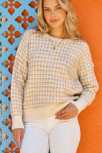 Ivory Multi Tweed Patterned Pullover Sweater