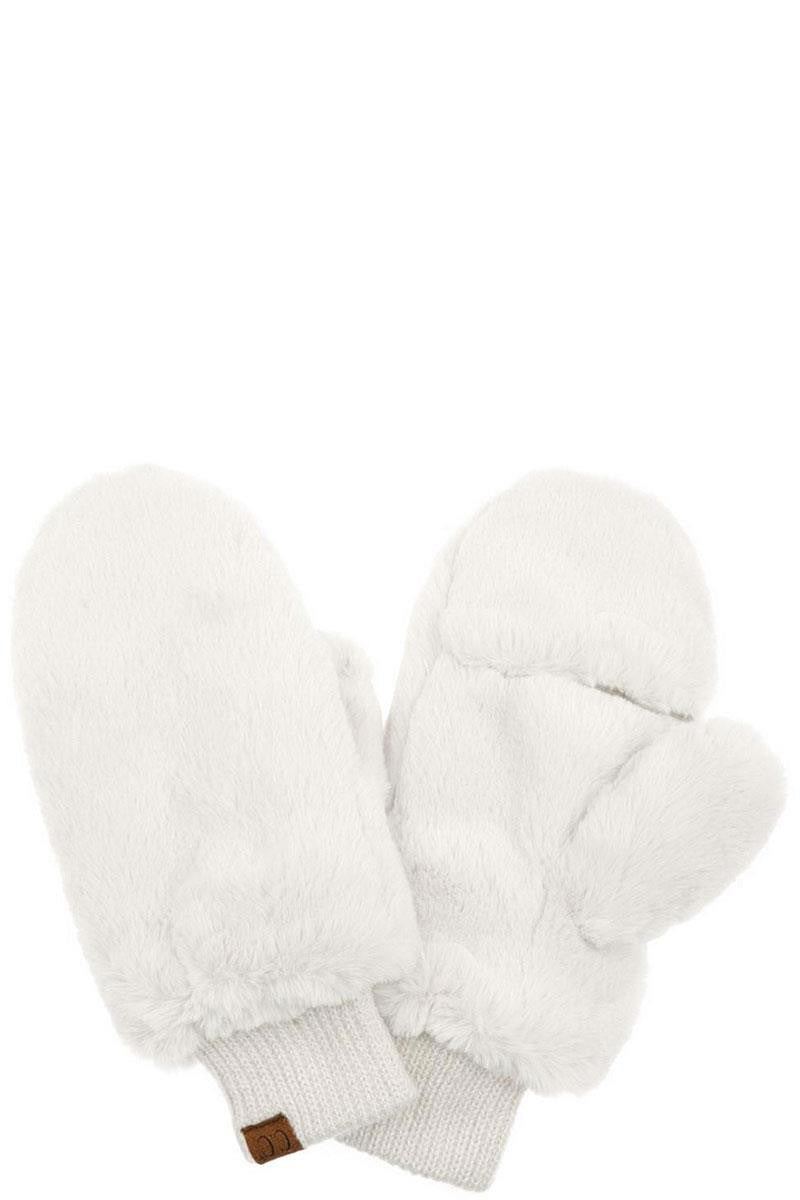 CC Sherpa Touchscreen Accessible Mittens- Ivory