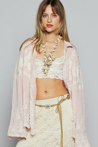 EMBROIDERED PINK TOP