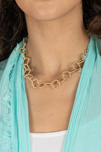 Twisted Diamond Chain Link Necklace