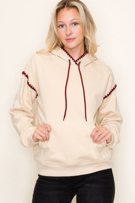 STITCHED LONG SLEEVE HOODIE