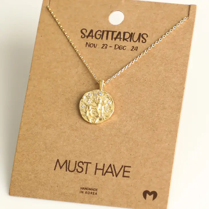 Sagittarius coin necklace