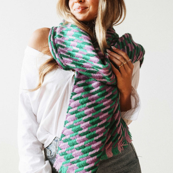 Houndstooth Scarf- Green