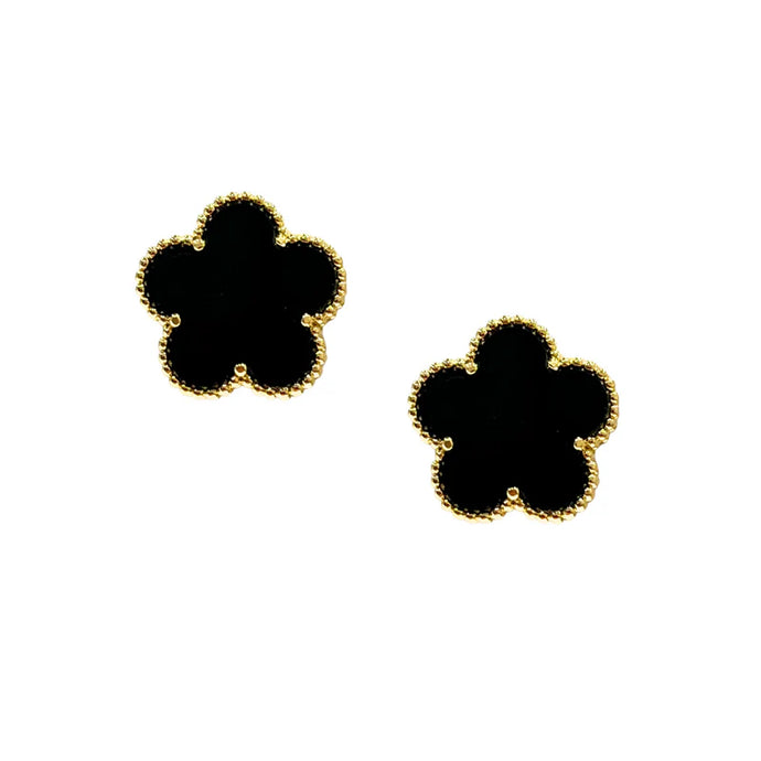 ADELINE CLOVER BLACK ONYX EARRINGS