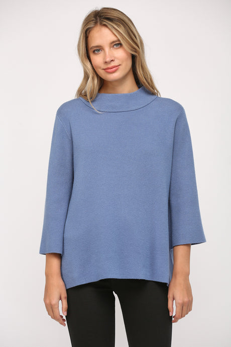 MOCK NECK PULL OVER /BELL SLEEVE SWEATER