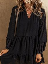 BUBBLE SLEEVE TIERED DRESS