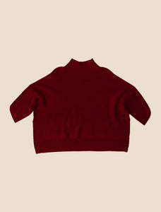 Boho Sweater-Cherry Red