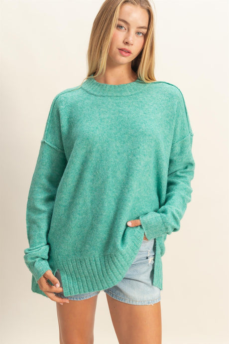 LONG EMERALD GREEN  SOFT SWEATER