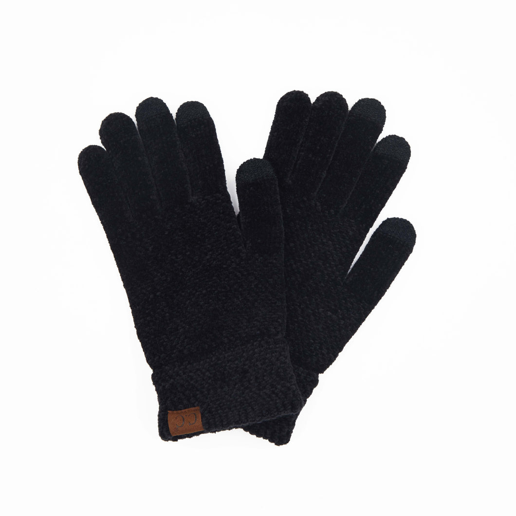 CC Chenille Touchscreen Gloves- Black