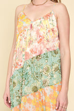 Floral Print Mixed Maxi Dress