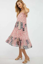 Printed Square Neck Midi Dress